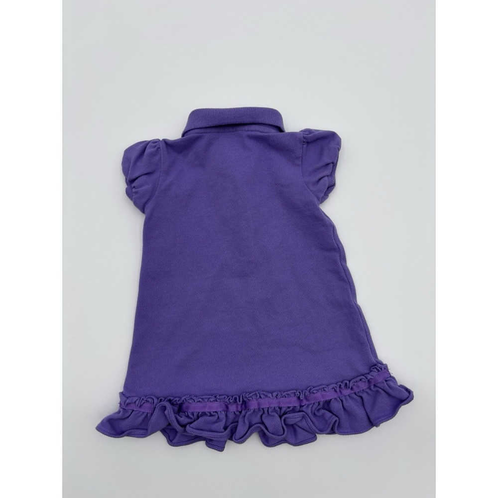 RALPH LAUREN Baby Girls Purple Polo Shirt DRESS Ruffle Hem Sz 9 mo 0032 - Picture 3 of 3